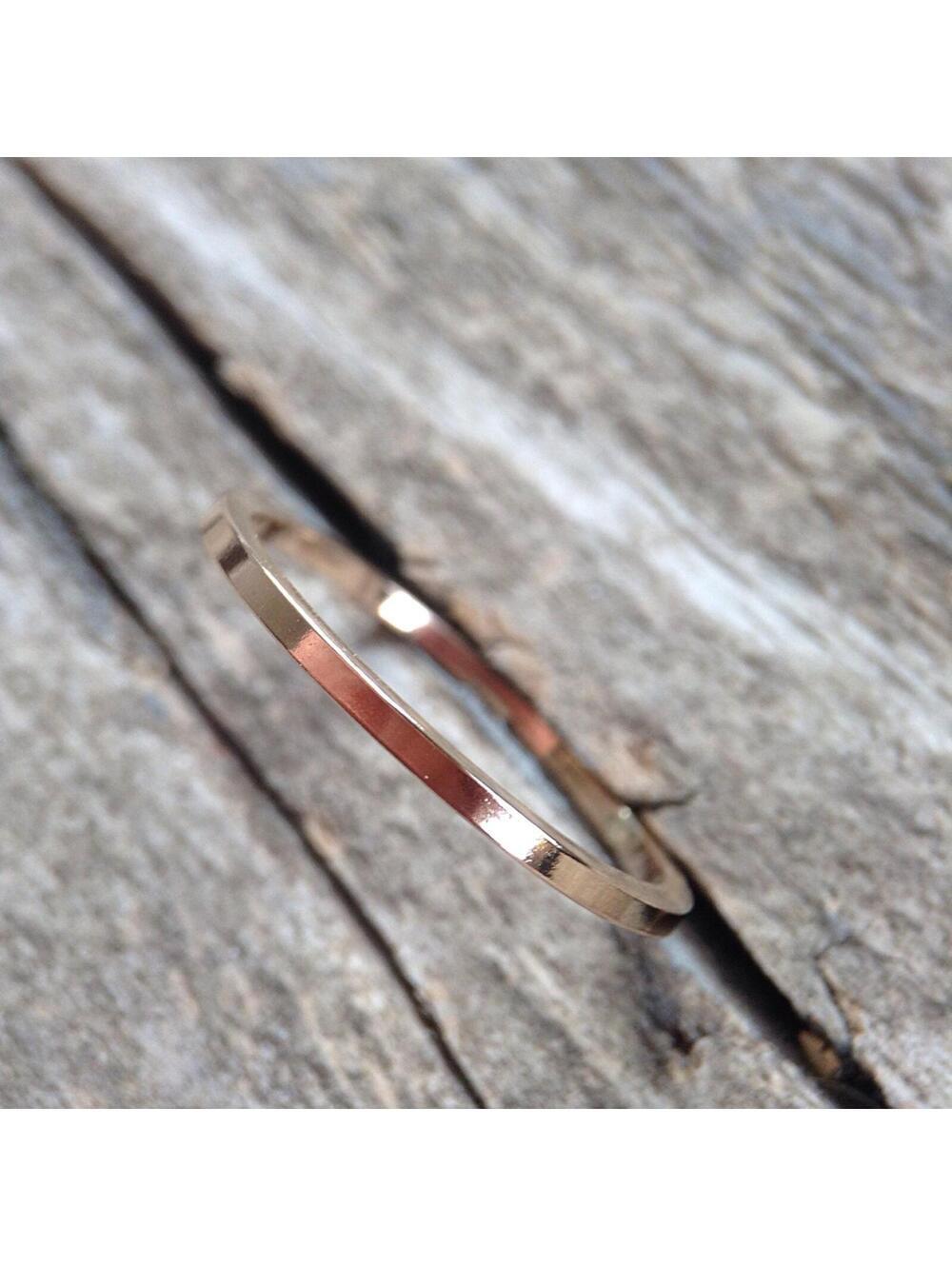 Square 14K Gold Filled Stacking Rings - Picture 5 of 5